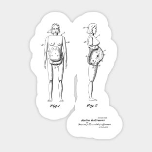 Educational Apparatus for Teaching Obstetrics and Midwifery Vintage Patent Hand Drawing Sticker